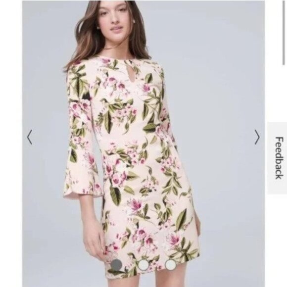 NWOT White House Black Market Petal-Sleeve Petite Shift Dress - Picture 2 of 3